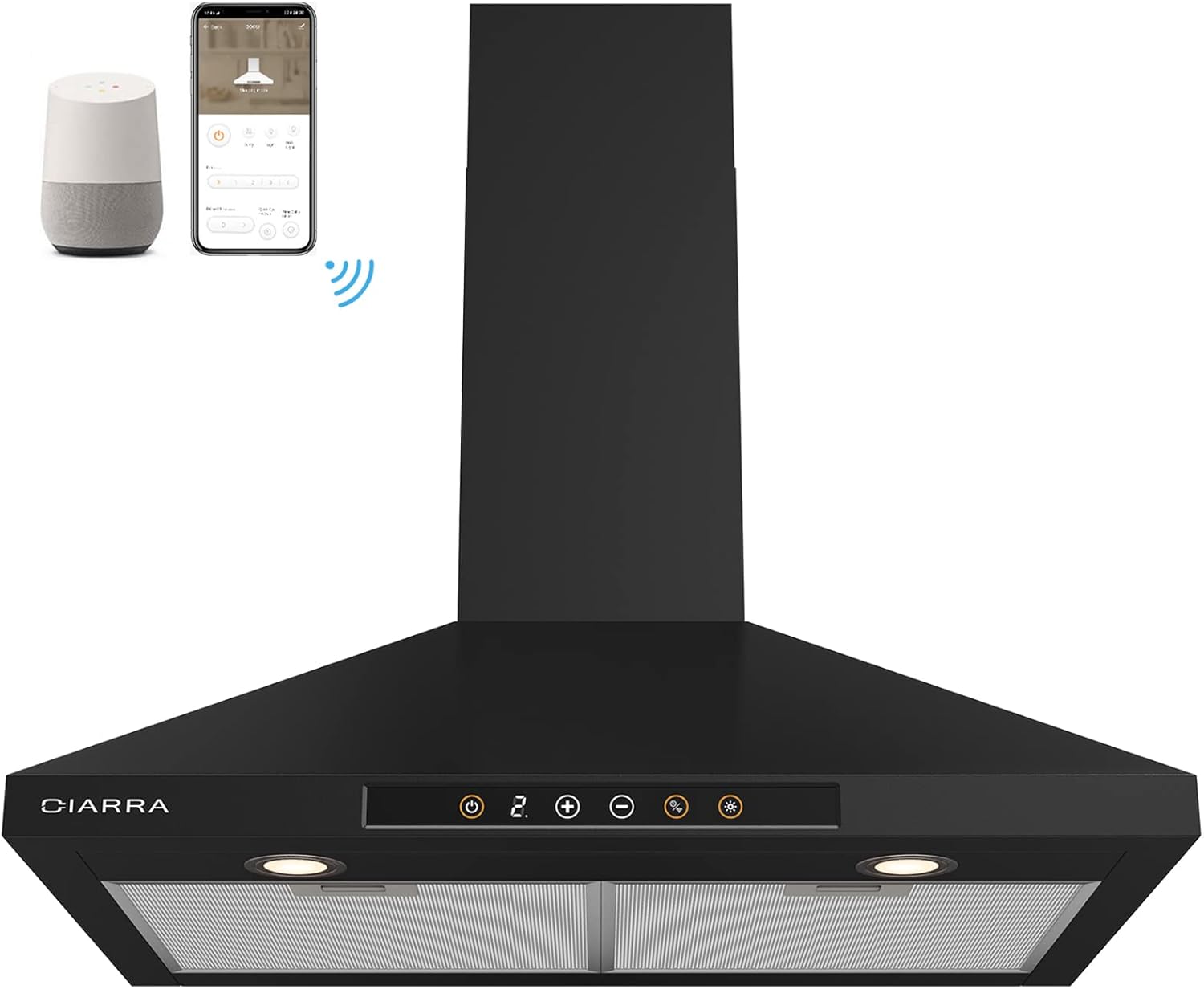 Black 30 inch 450 CFM Vent Hood with Push Button Control Y40650