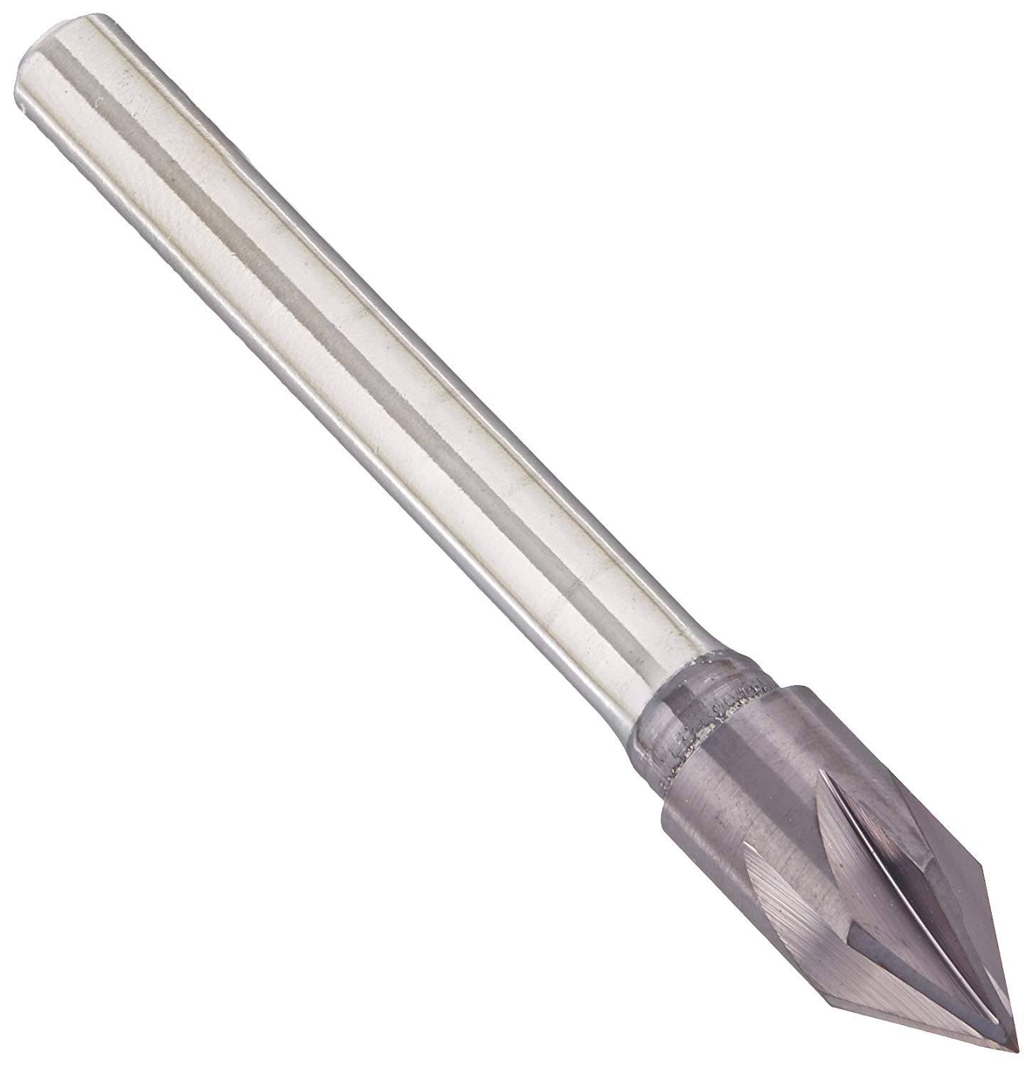 Solid Carbide Single-End Countersink, TiAlN Coated, 6 Flutes, 60 Degree Point Angle, Round Shank I4061