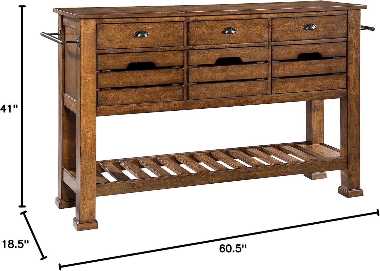 60.5" Three Drawers Copper Sideboard G2374