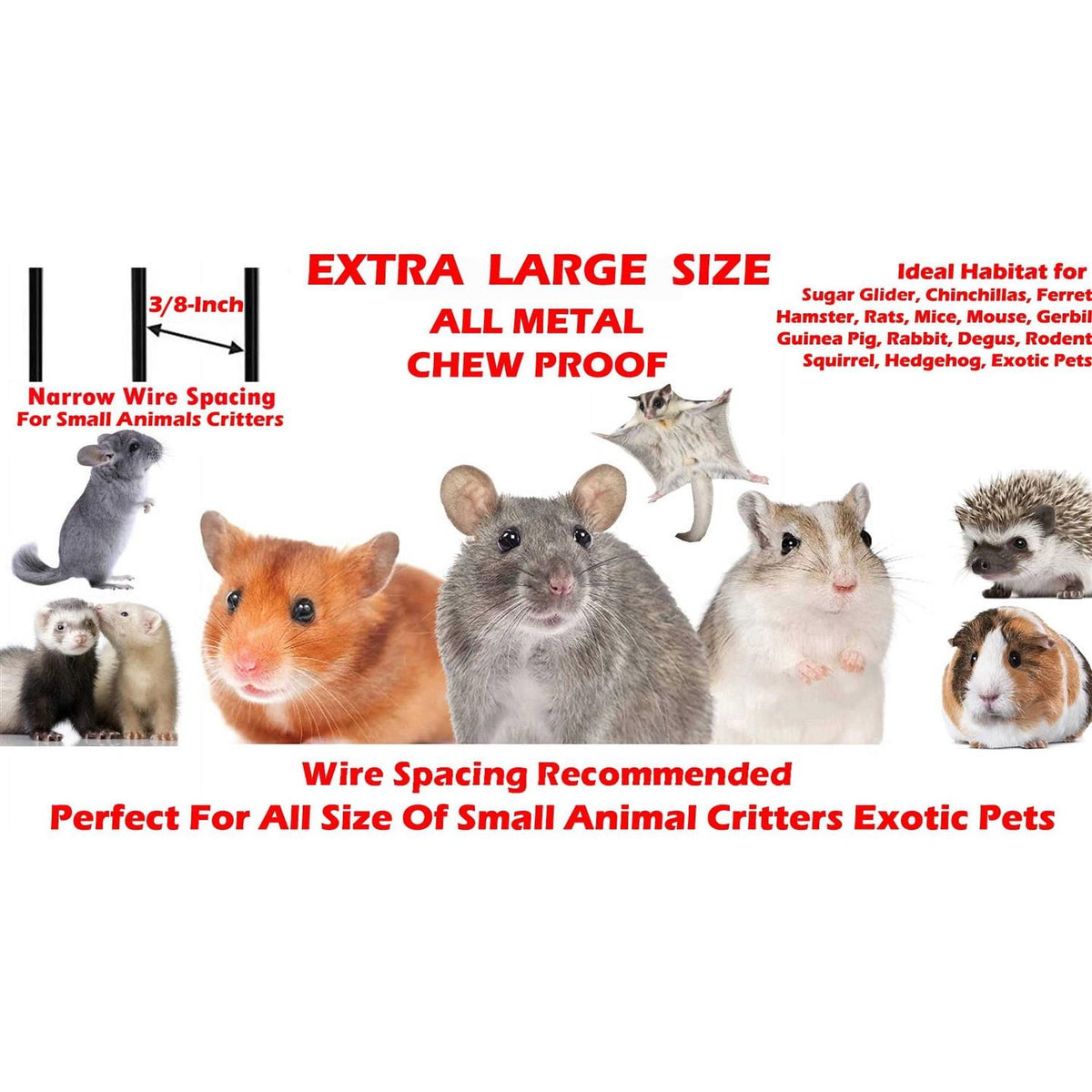 55 Extra Large Rolling Stand Cage for Ferret Chinchilla Sugar Glider Rats E748982