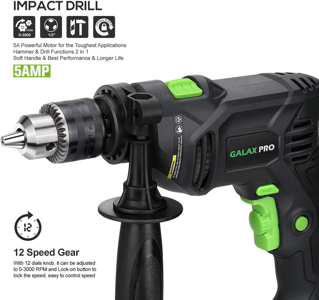 5Amp 1/2-inch Corded Impact Drill with 105pcs Accessories L648