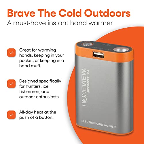 Electric Hand Warmer Power Bank with Flashlight, Rechargeable 9900-mAh Battery Pack C58621