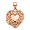 14K Rose Gold 15 mm Heart Locket Pendant H3134