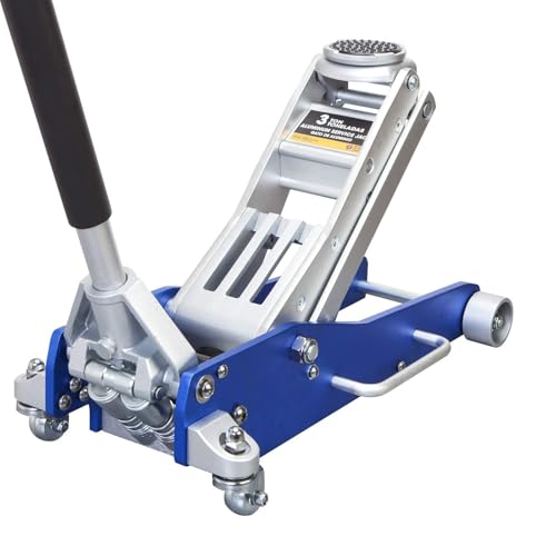 1.5 Ton Aluminum and Steel Hydraulic Low Profile Floor Jack with Dual Piston Quick Lift Pump, 3,000 lb Capacity U33193
