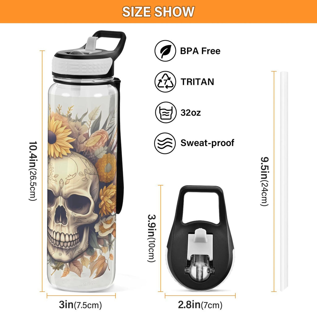 Clear 32oz Tritan Water Bottle with Straw K88477