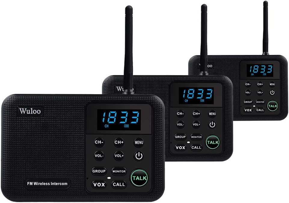 Wireless Intercom System, 3 Stations Black Q23246