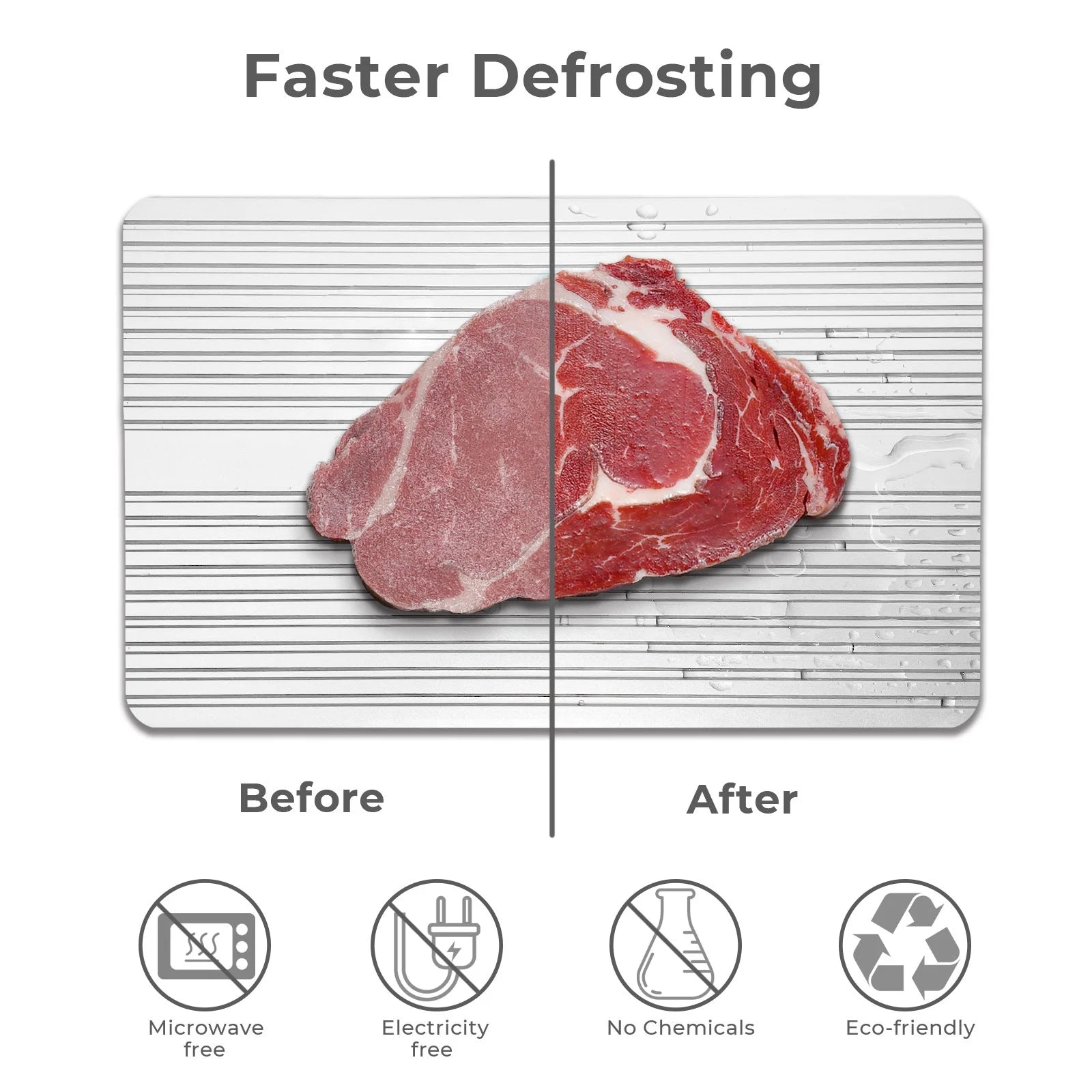 Chalk White Plastic Cutting Board Set with Defrosting Tray A8446