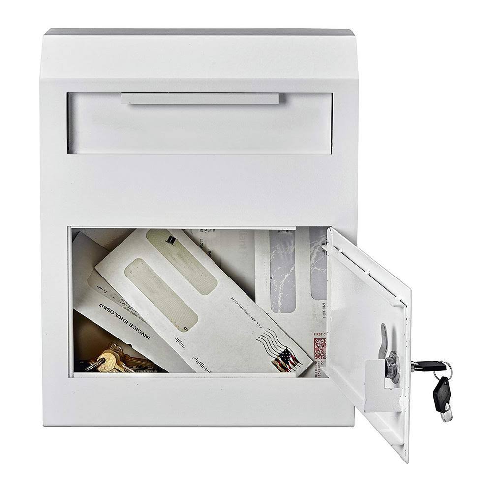 White Heavy Duty Secured Safe Drop Box T8043