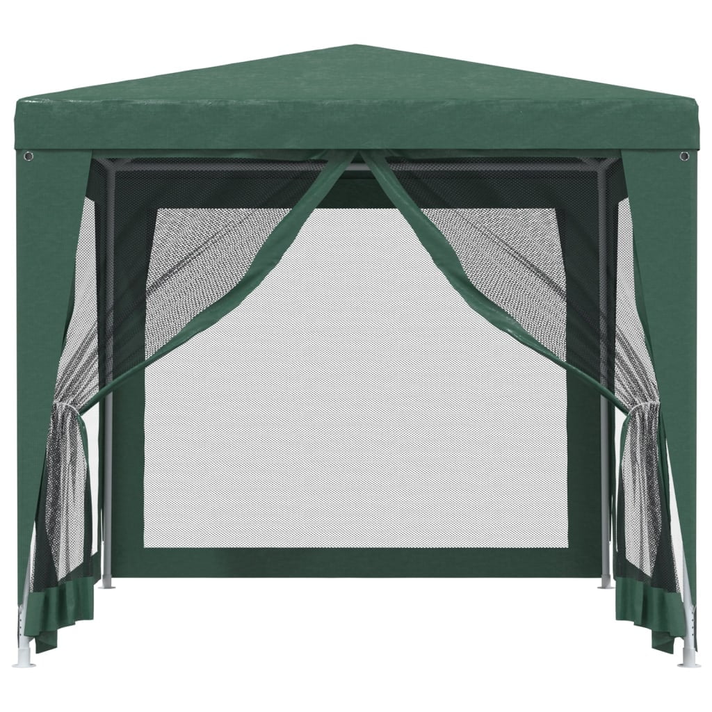 Green 8.2'x8.2' HDPE Party Tent with 4 Mesh Sidewalls D2912
