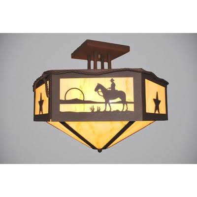 Hexagon Semi Flush Mount W2164