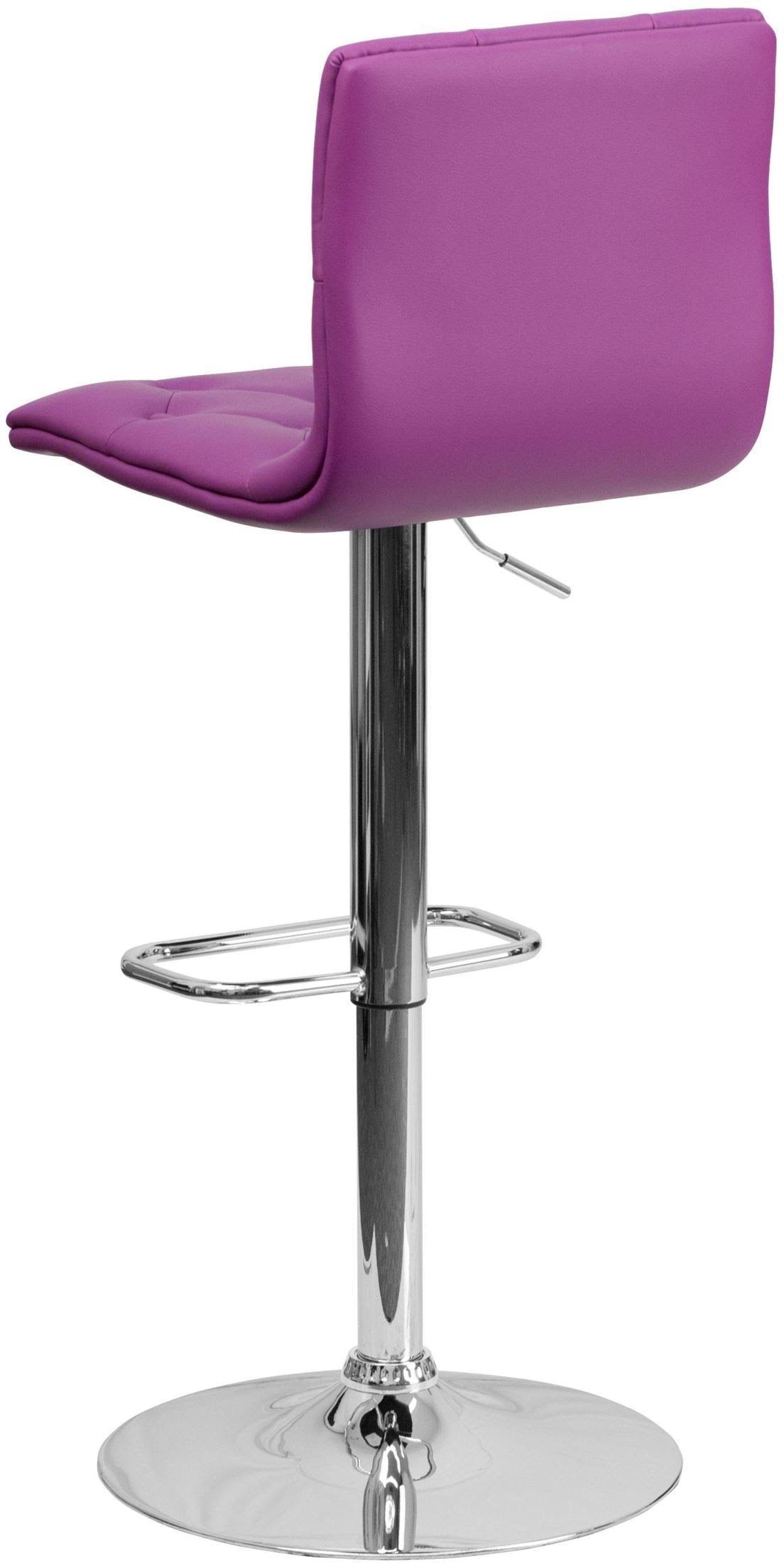 Purple Vinyl Adjustable Height Barstool with Chrome Base B591