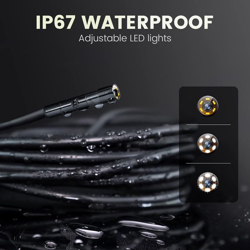 1080P HD Borescope Inspection Camera with 6 LED Lights V7161
