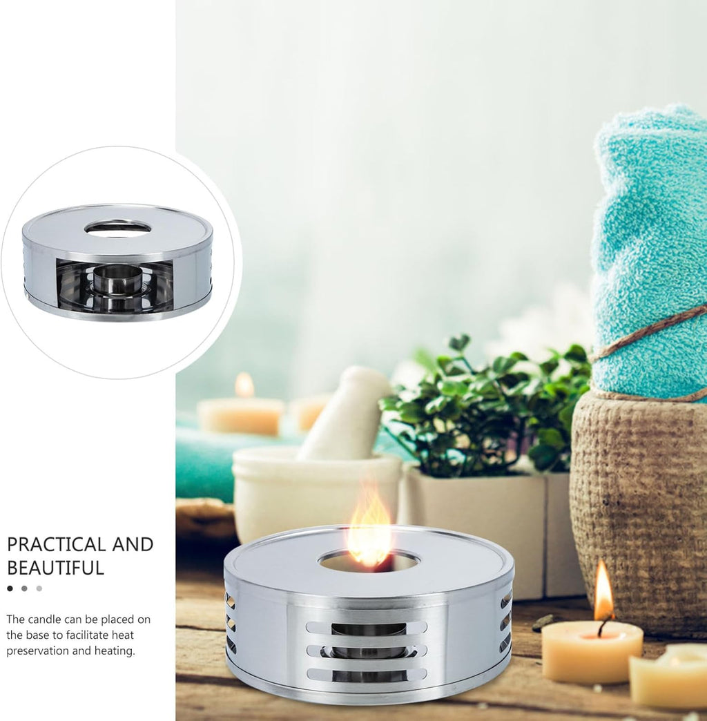 Stainless Steel Tea Warmer Ceramic Tea Kettle Candle Holder R50230