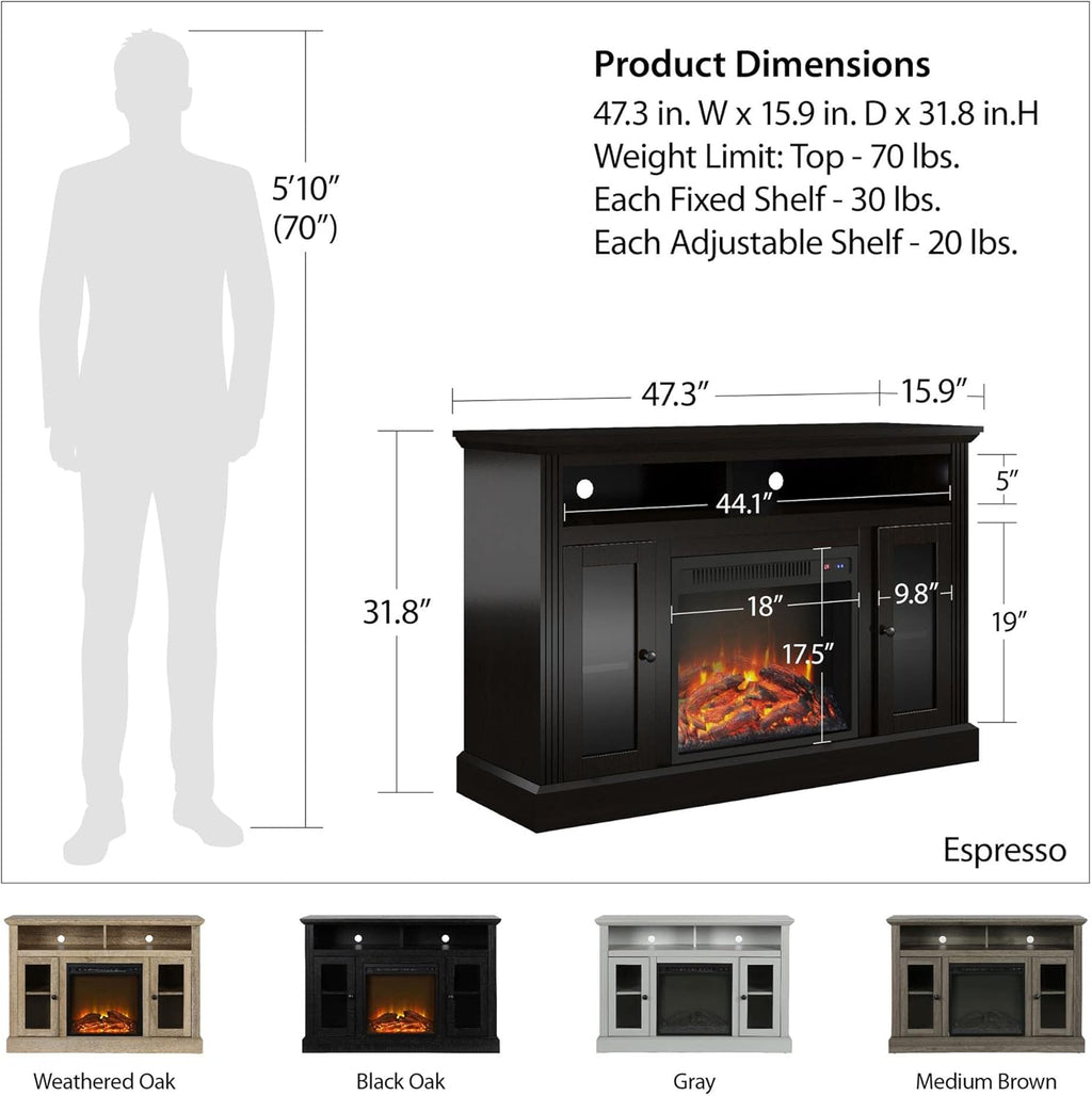 Espresso Electric Fireplace TV Console G14859