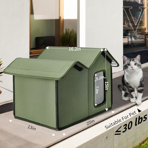 Outdoor Cat House Waterproof Insulated Shelter with Removable Washable Cover E46851