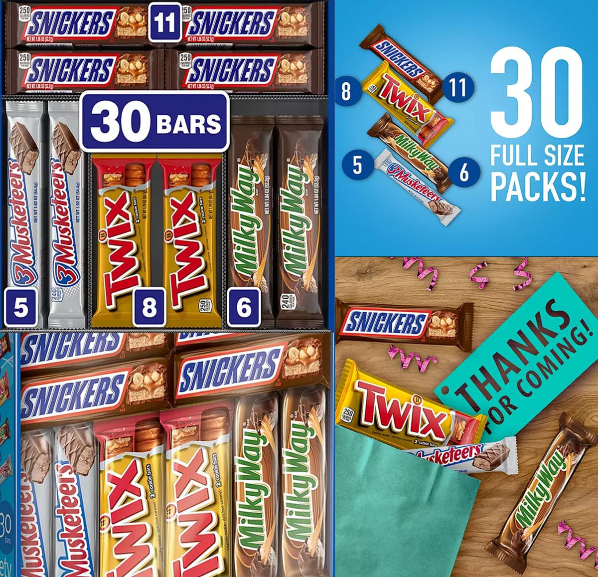 30 ct. Bulk Chocolate Candy Bars V9138