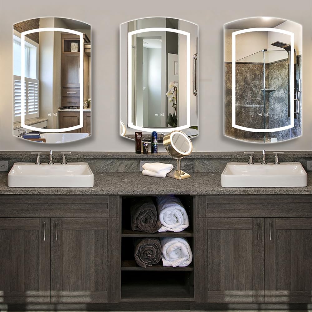 Oval Lighted Medicine Cabinet with Mirror C769