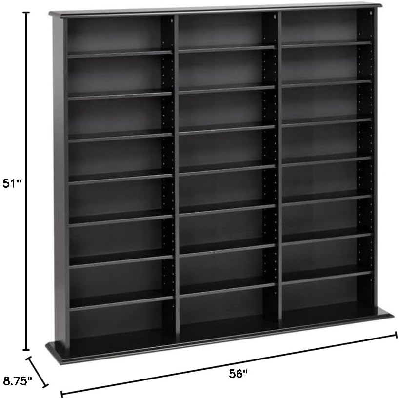 Black Triple Media Storage Cabinet N102585