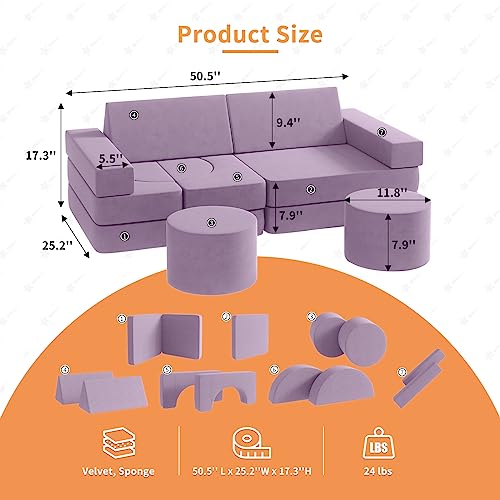 Modular Kids Play Couch 13PCS Blue J156
