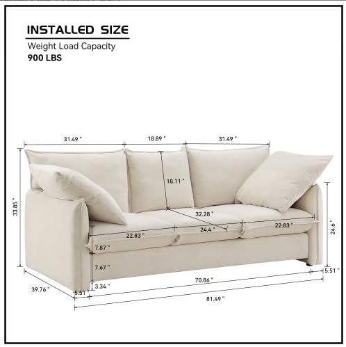 Grey Velvet 3-in-1 Convertible Sleeper Sofa with Storage and 2 Pillows F51195