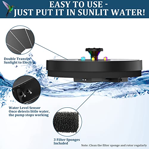 3.5W Solar Bird Bath Fountain with Color LED Lights B449961