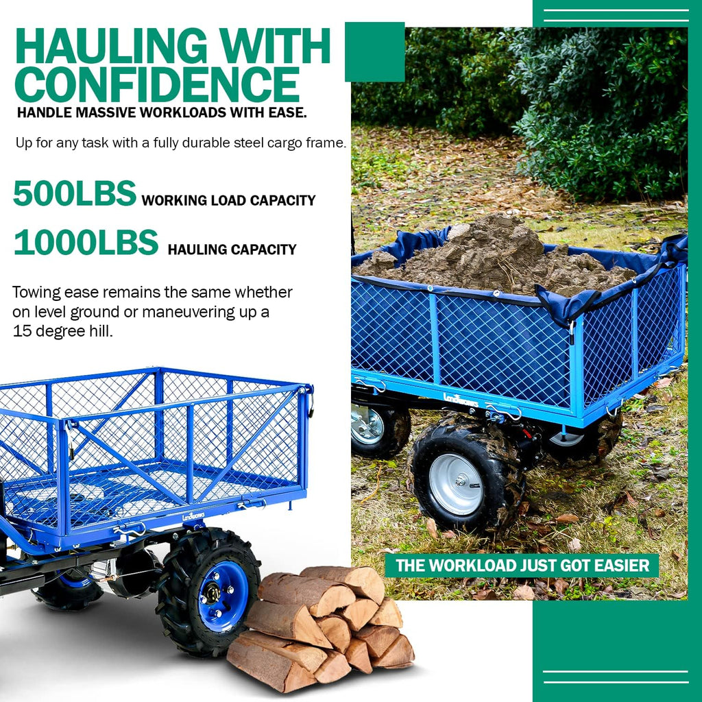 Utility Service Cart Wheelbarrow Electric 48V DC Li-Ion Battery Powered 500LBS Load B282