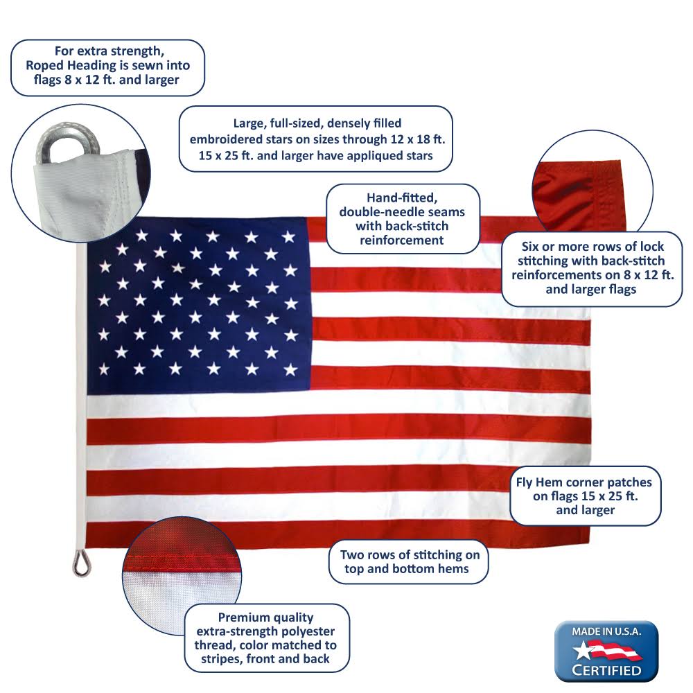 10 x 15 American Flag V624