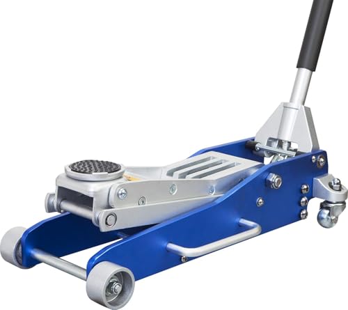 1.5 Ton Aluminum and Steel Hydraulic Low Profile Floor Jack with Dual Piston Quick Lift Pump, 3,000 lb Capacity U33193