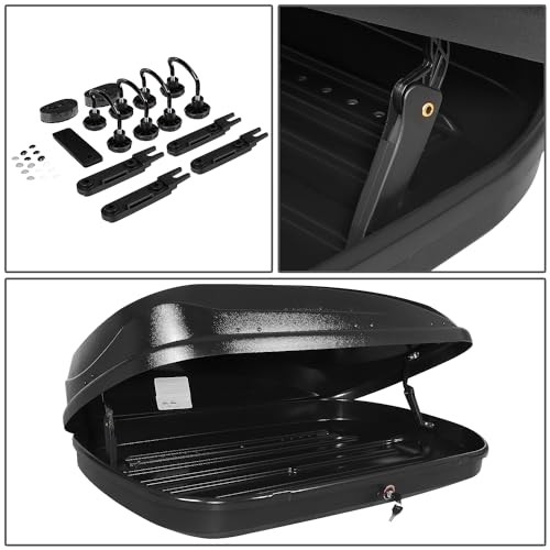 12.7 cu. ft. Black Hard Shell Rooftop Cargo Carrier 55 x 34.5 x 14 Inches 110 LBS A825
