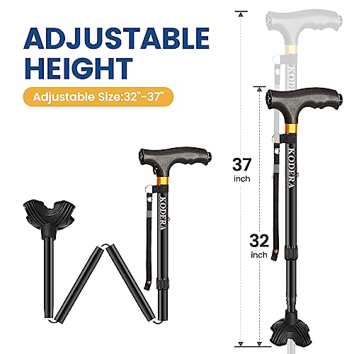 Folding Walking Cane with LED Light J592505