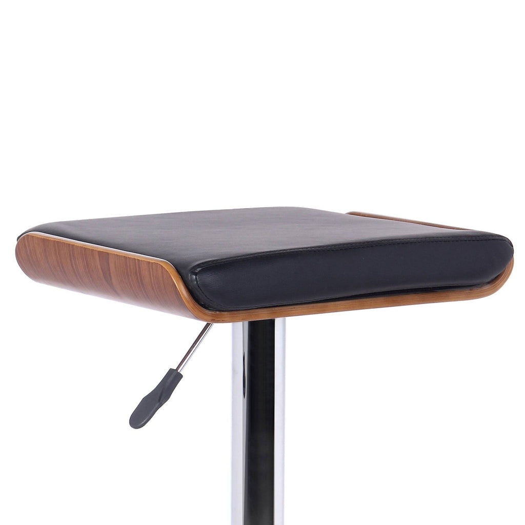 Chrome Walnut Wood Black Barstool X773540