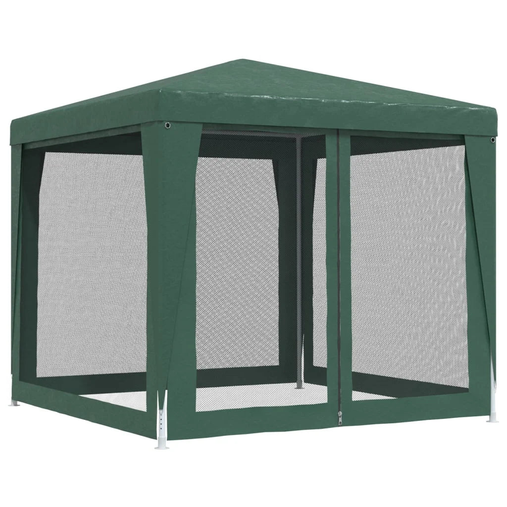 Green 8.2'x8.2' HDPE Party Tent with 4 Mesh Sidewalls D2912