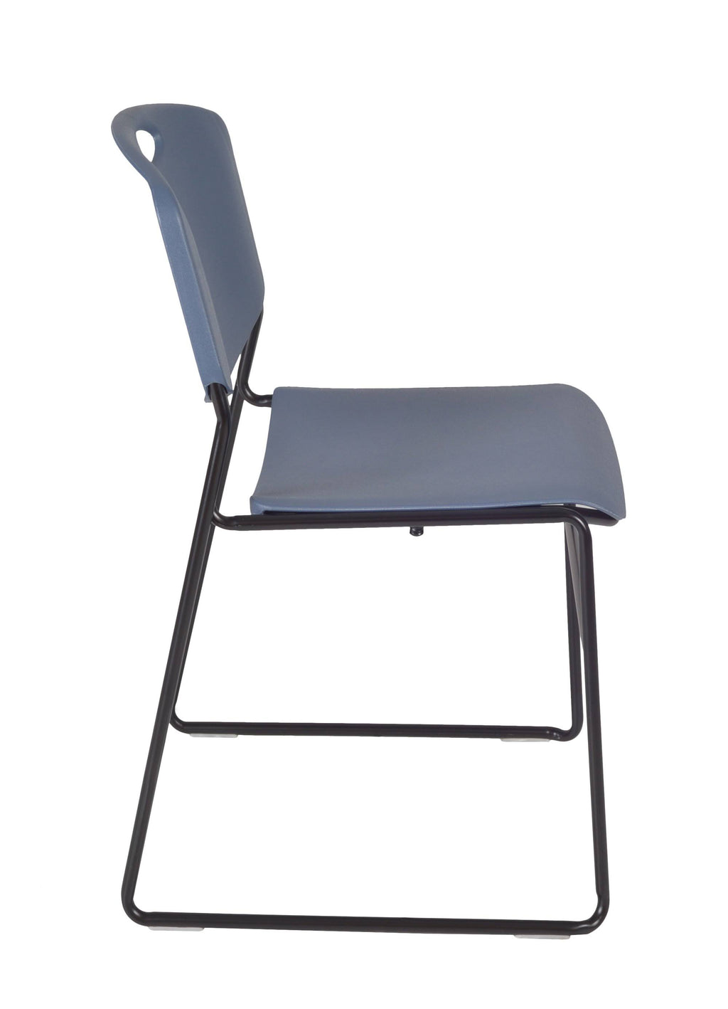 Mahogany Black Round Breakroom Table with 4 Stack Chairs Y255149