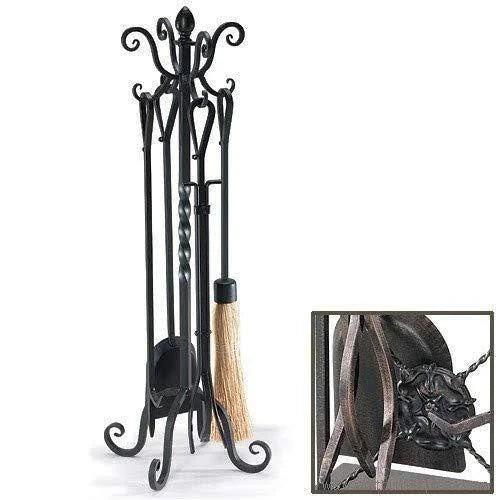 5 Piece Brushed Bronze Fireplace Tool Set J5187