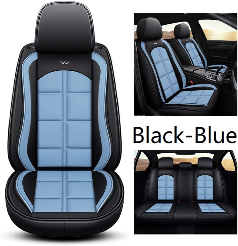 Full Set of 5-Passenger Waterproof Leather Car Seat Covers (Black-Red) Z128