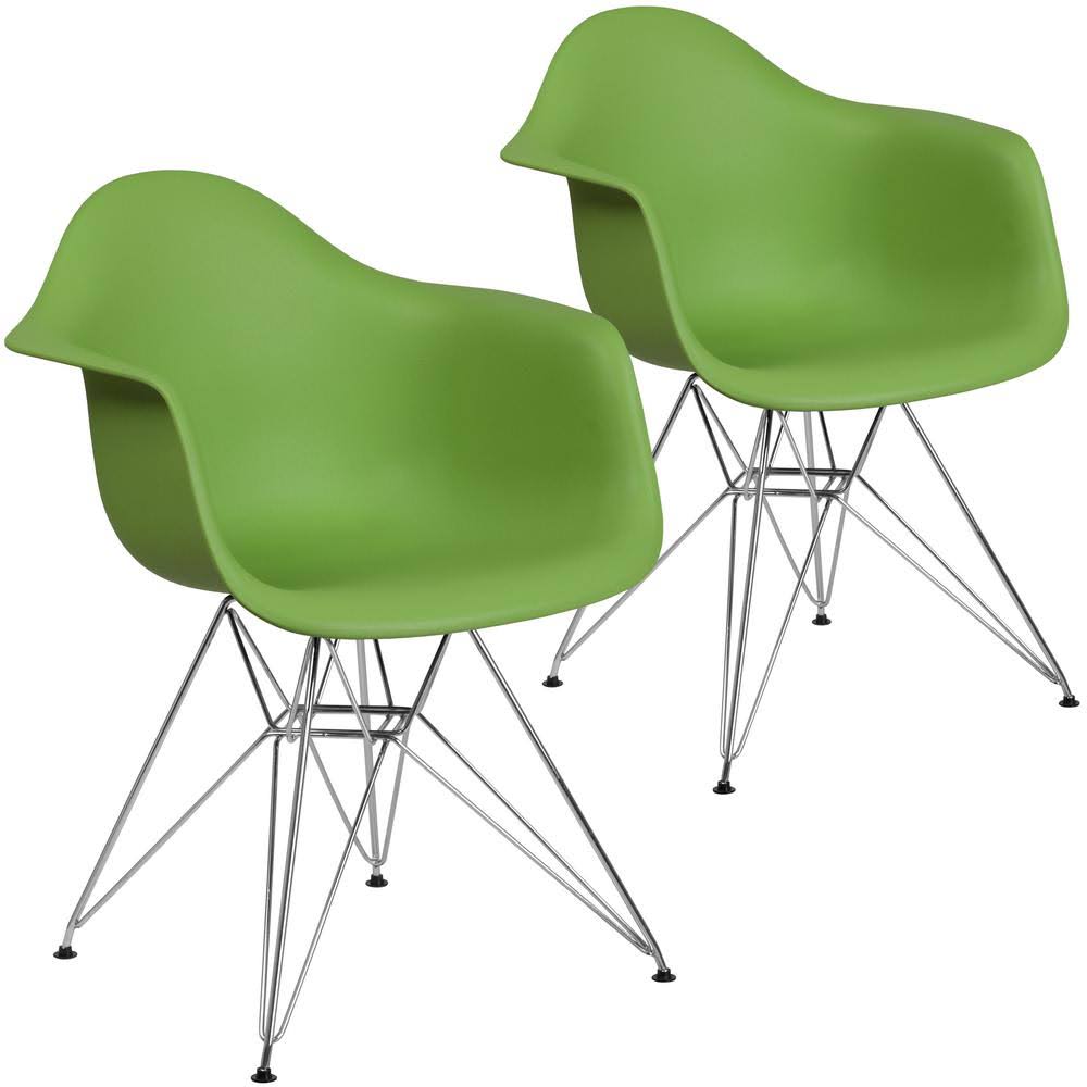 Green Plastic Party Chairs (Set of 2) W866
