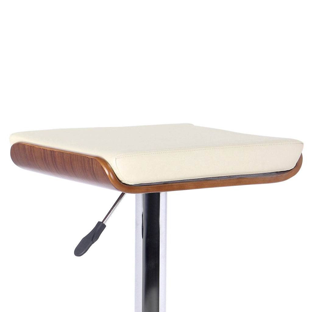 Chrome Walnut Wood Black Barstool X773540