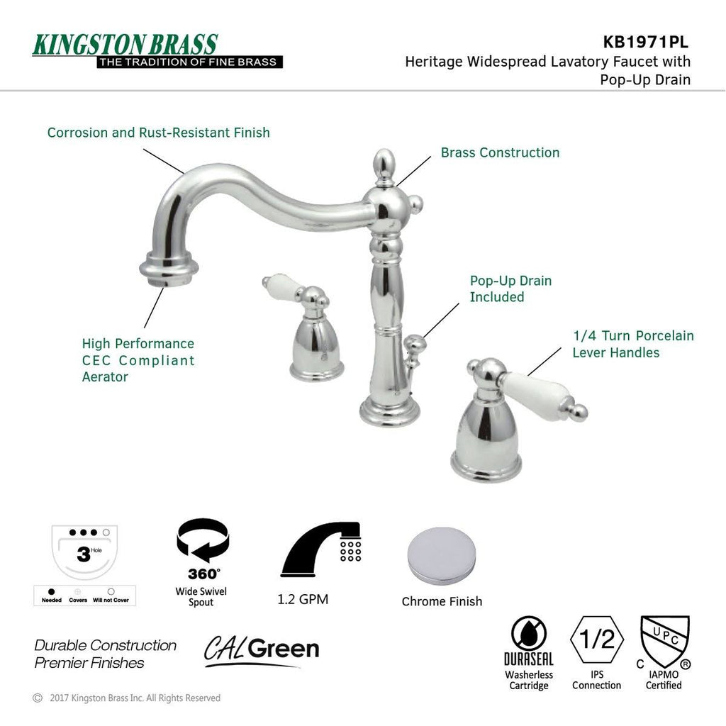 Polished Brass Widespread Bathroom Faucet O5608