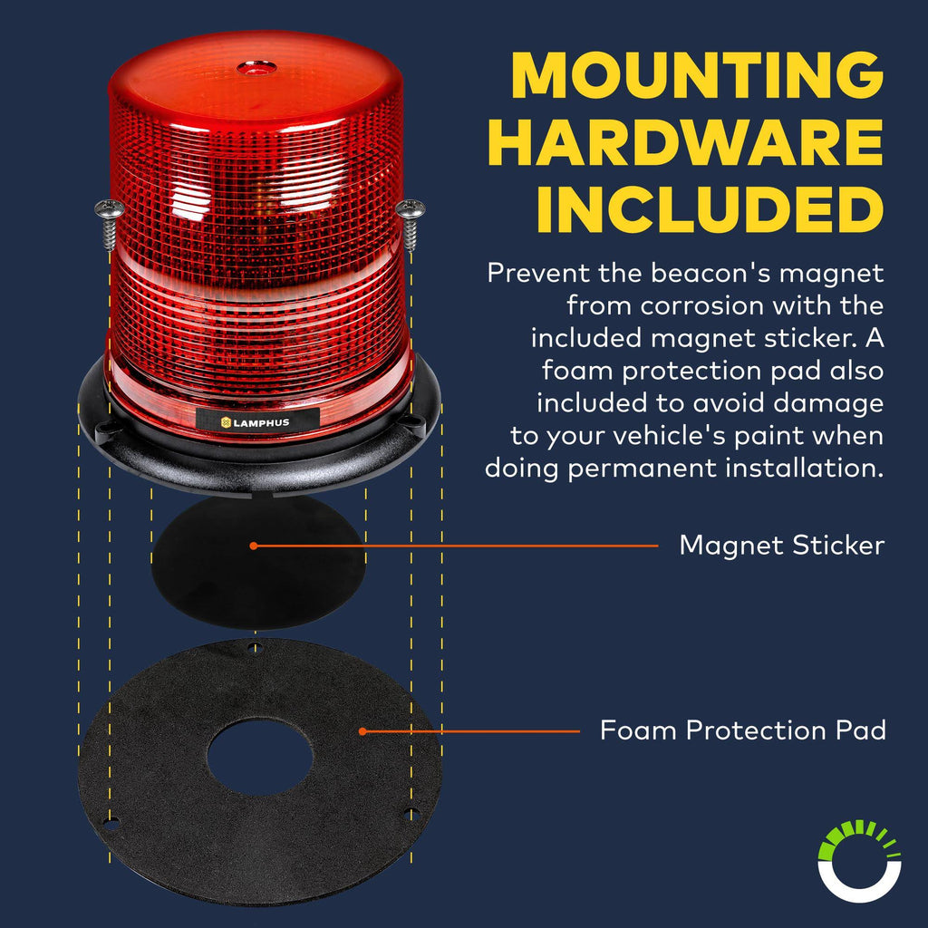 12W LED Warning Beacon Red P66861
