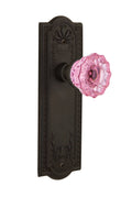 Oil-Rubbed Bronze Crystal Pink Glass Door Knob M391