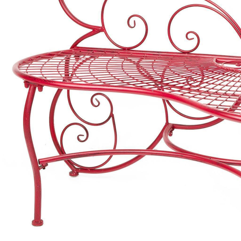 Red Butterfly Metal Bench I234
