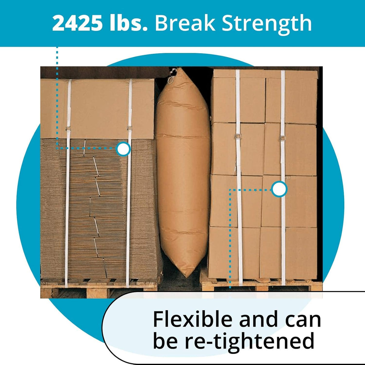 3/4" x 500' Woven Cord Strapping Kit with Tensioner and Buckles D893