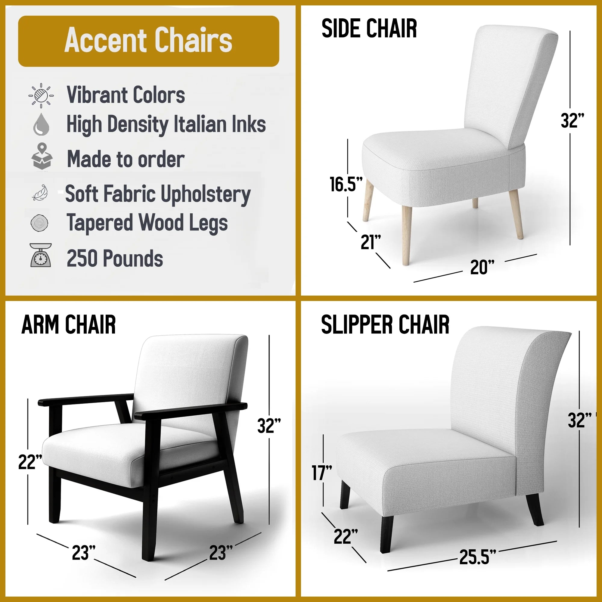 Upholstered Traditional Accent Chair Y655
