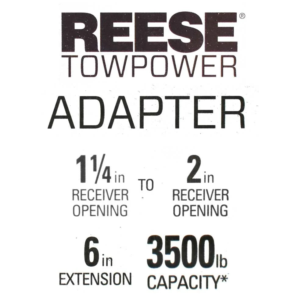 1 1/4 - 2 Inch Boat Tube Adapter Towpower Receiver H5826