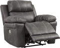 Faux Leather Power Recliner with Adjustable Headrest, Gray H2709