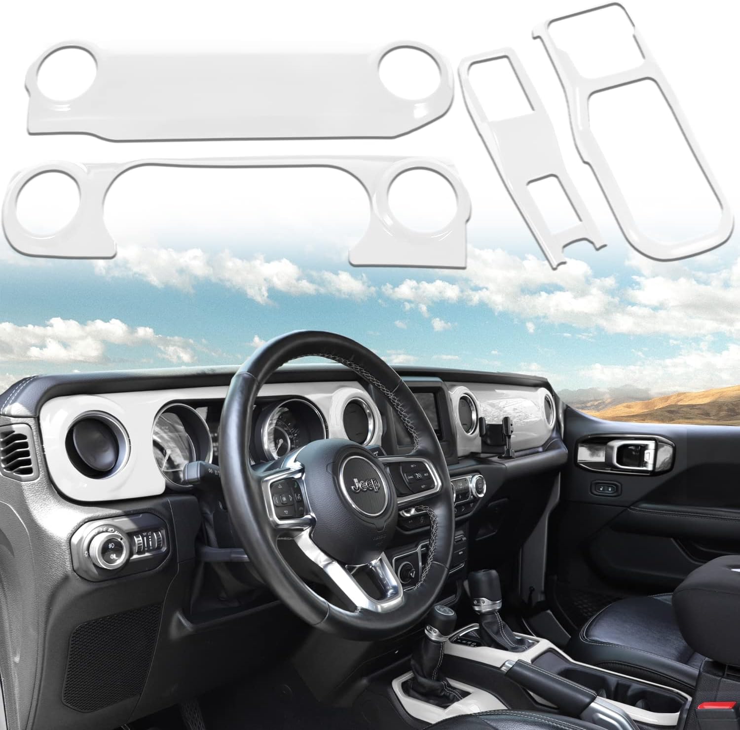 Purple Center Console Dashboard Trim Gear Shift Panel Cover 4PCS E2141