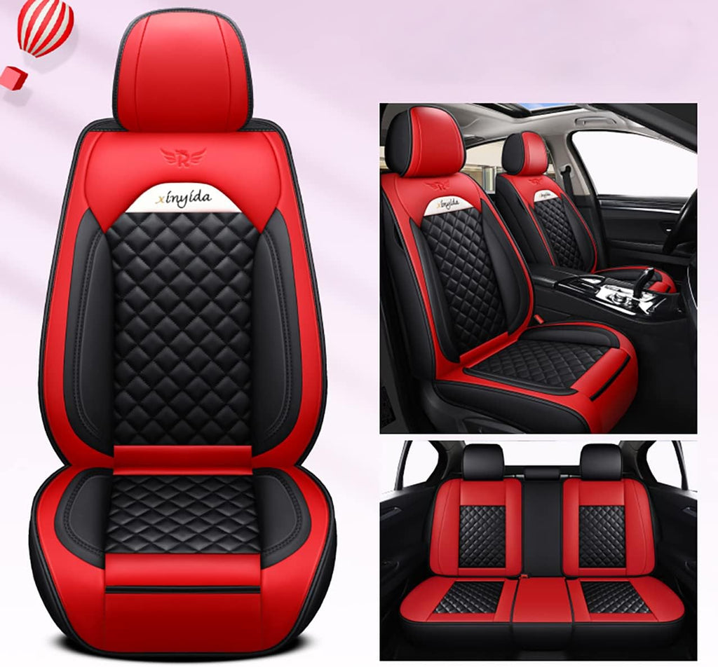 5pcs Faux Leather Car Seat Covers Full Set G775