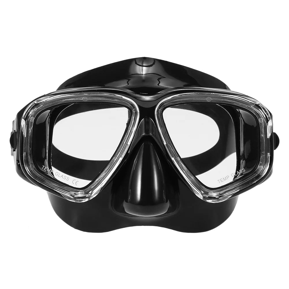 Freediving Snorkel Set with Tempered Glass Lens Goggles C652