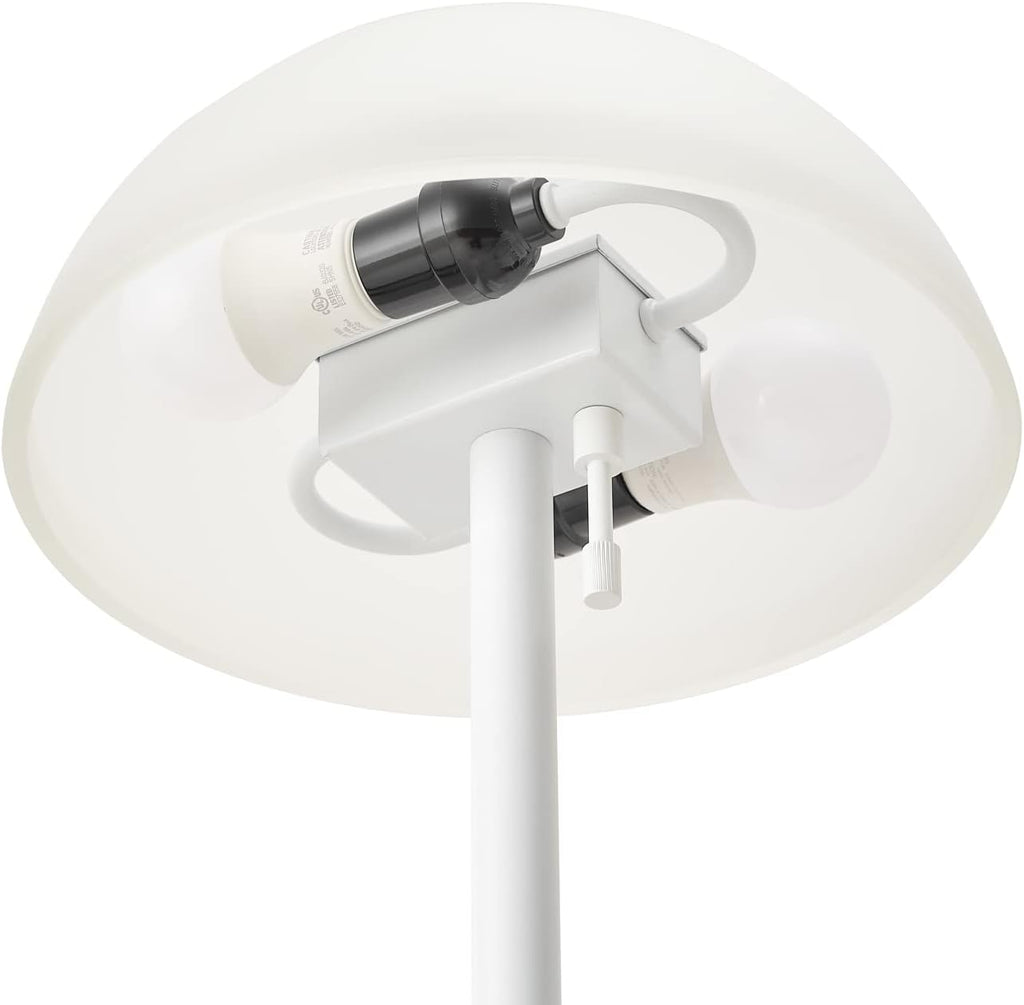 Matte White 2-Light Floor Lamp with Frosted Glass Shade P59601