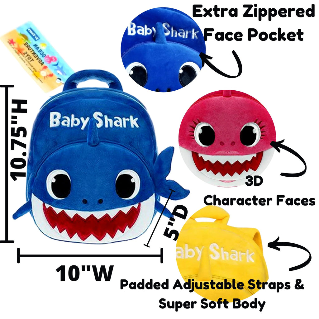 Yellow Baby Shark Plush Toddler Backpack Play Set M55809
